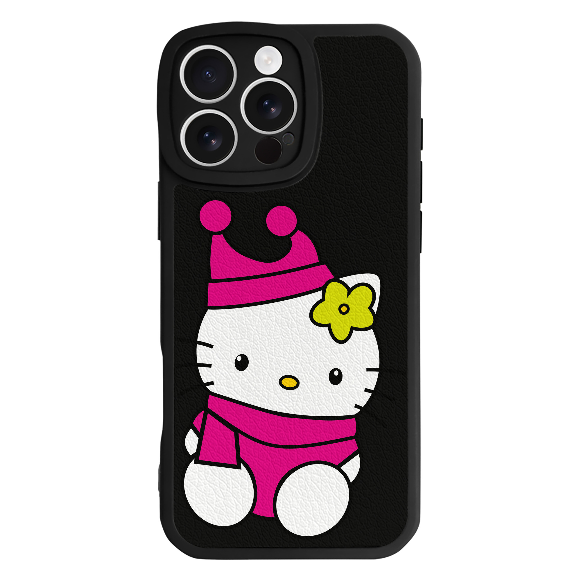 （画像用） Hello Kitty ハローキティ 【iPhone 16シリーズ対応】シリコンスマホケース（レザー調） 材質：シリコン